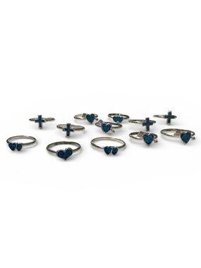 Vintage Silver & Turquoise 12 Assorted Rings